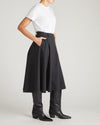 Aleya Pleated Ponte Skirt - Charcoal Denim