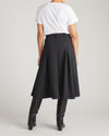 Aleya Pleated Ponte Skirt - Charcoal Denim