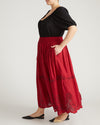 Tosca Embroidered Linen Maxi Skirt - Vibrant Red | Plus Size & Straight Size Women's Fashion | Universal Standard
