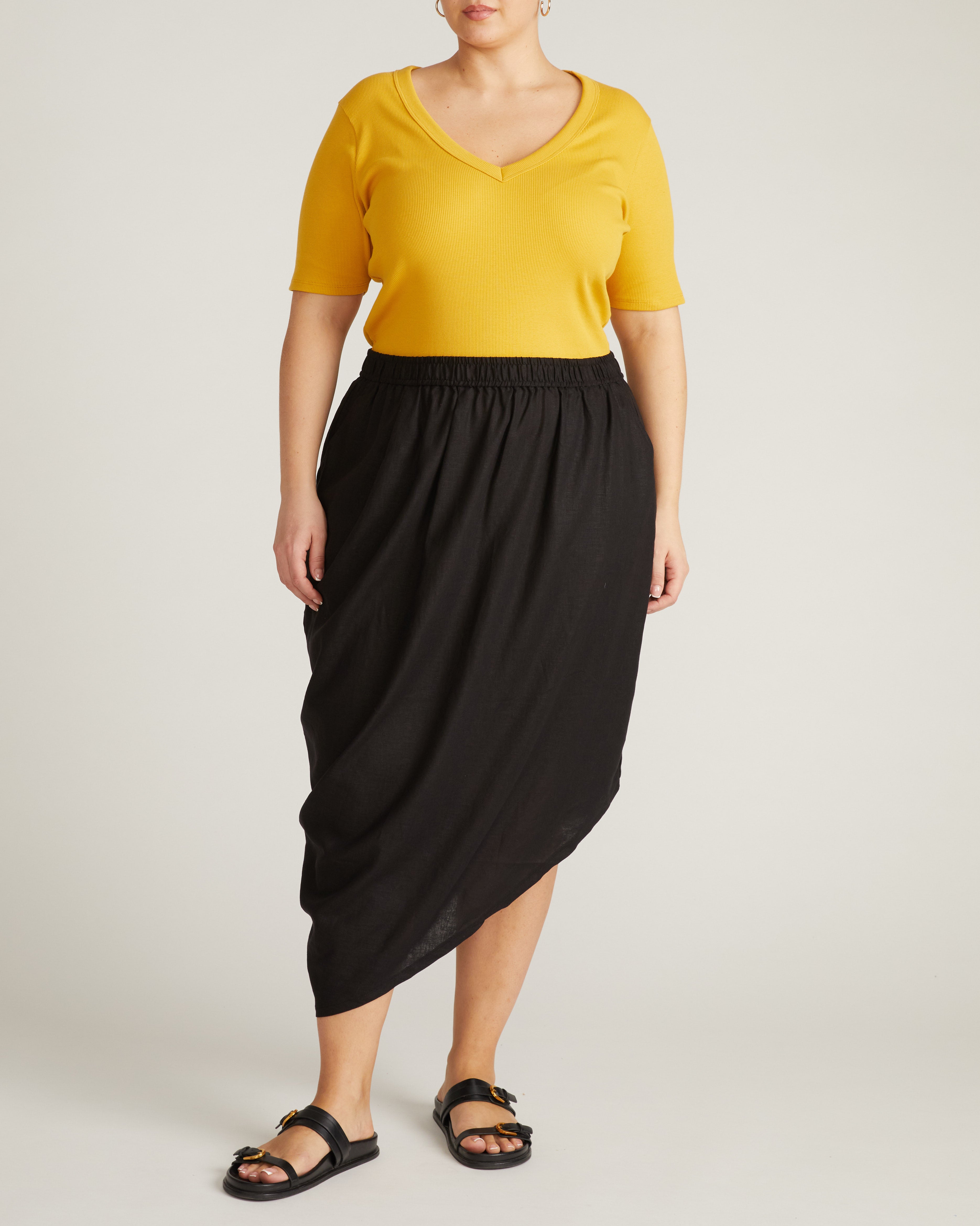 Geneva Linen Skirt - Black – Universal Standard