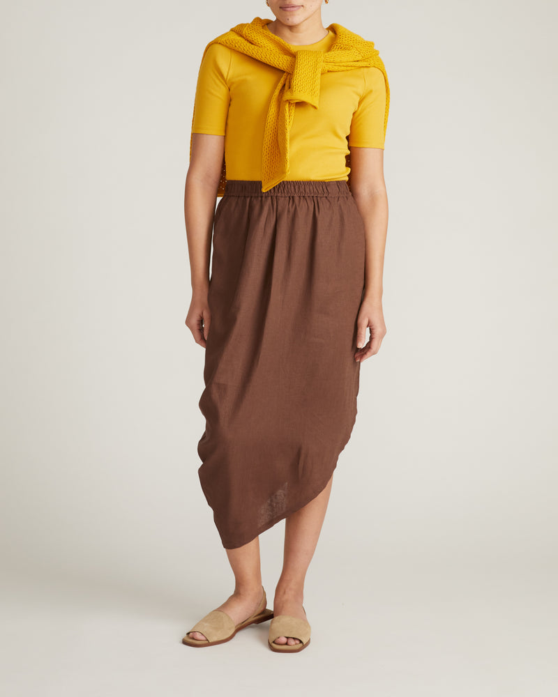 Geneva Linen Skirt - Peppercorn | Plus Size & Straight Size Women's Fashion | Universal Standard