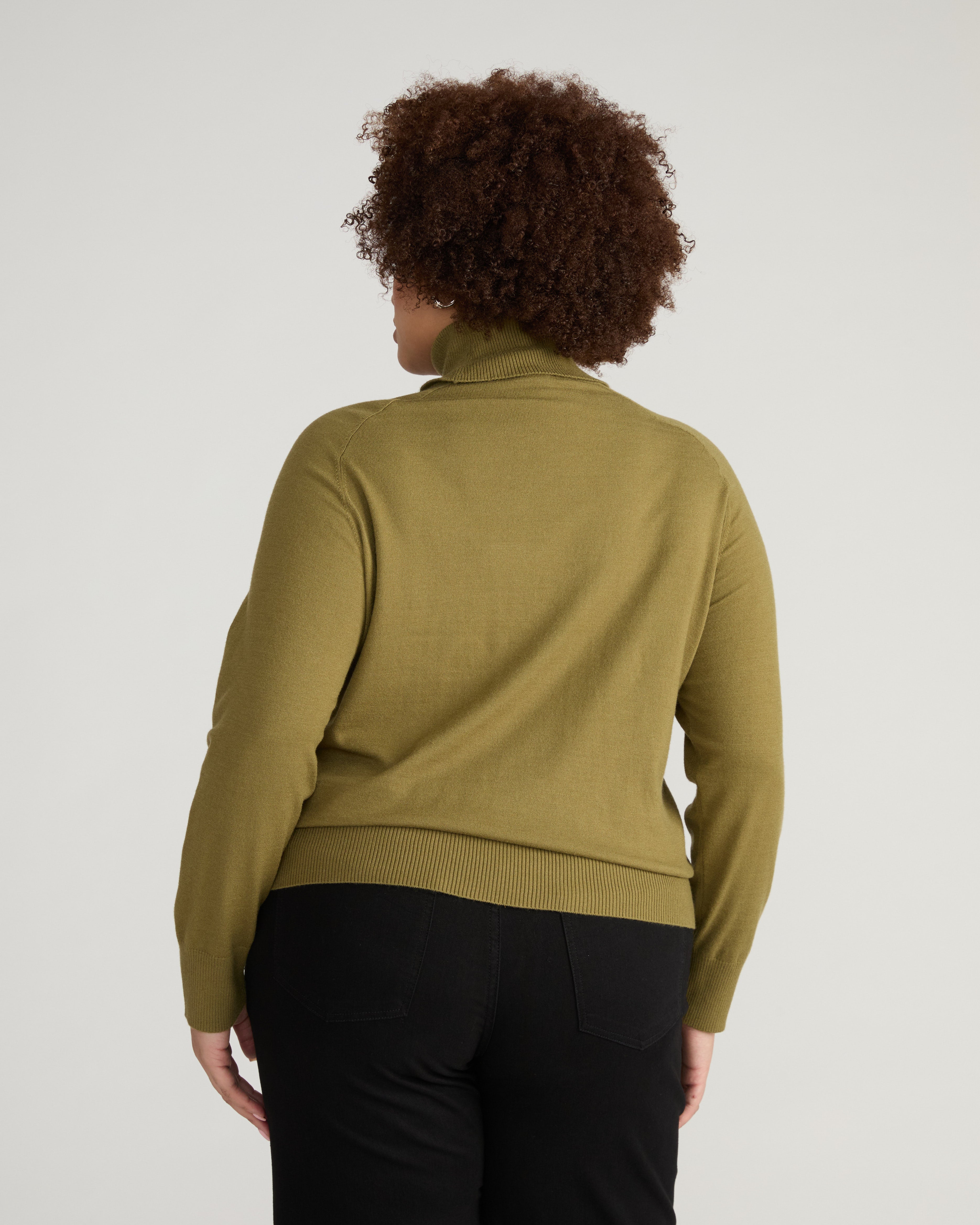 Renee Savvy Fine Knit Raglan Turtleneck - Capulet Olive