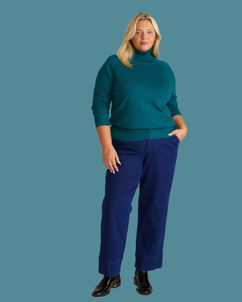 Renee Savvy Fine Knit Raglan Turtleneck - Botanic