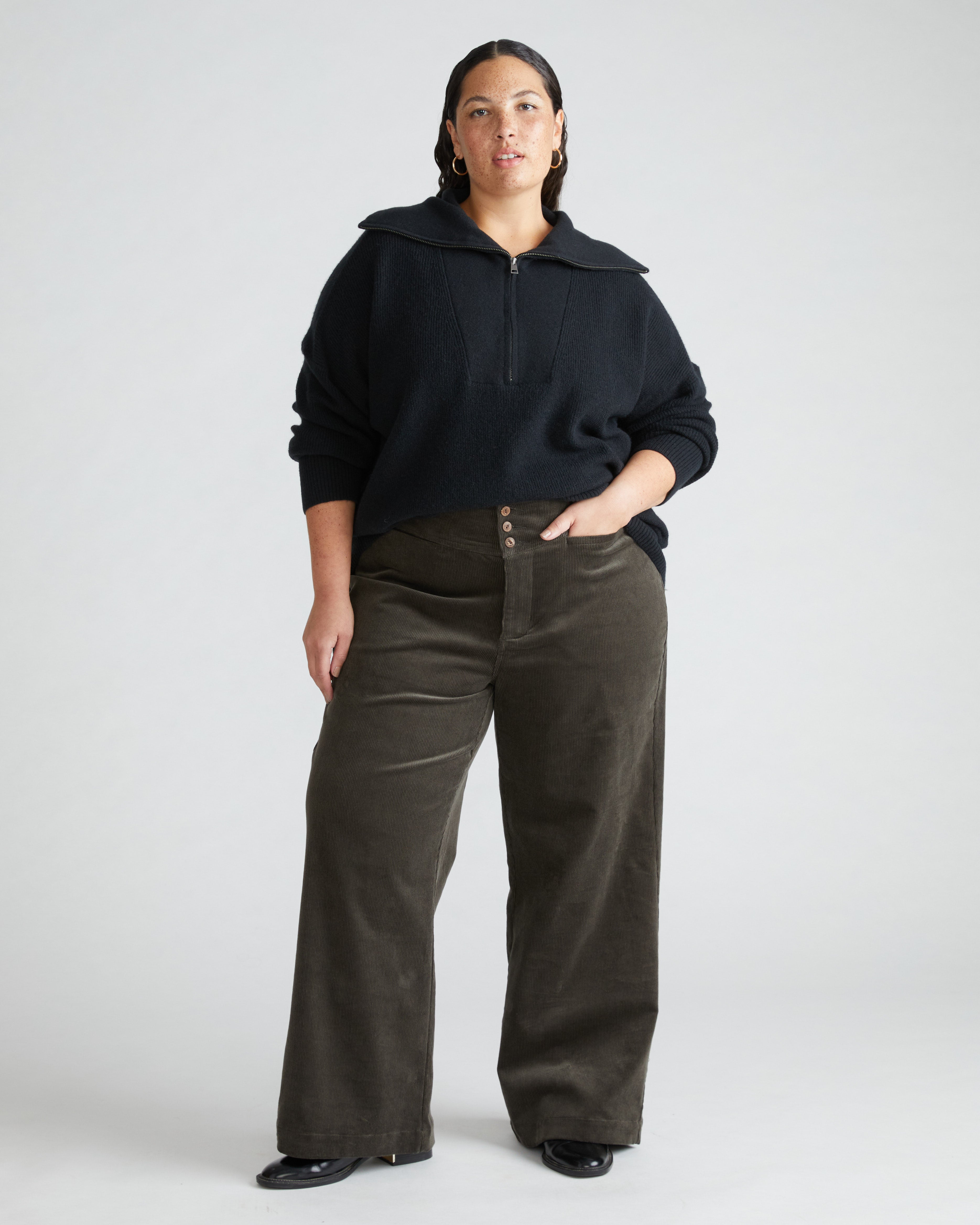 Half Zip Eco Blanket Sweater - Black – Universal Standard