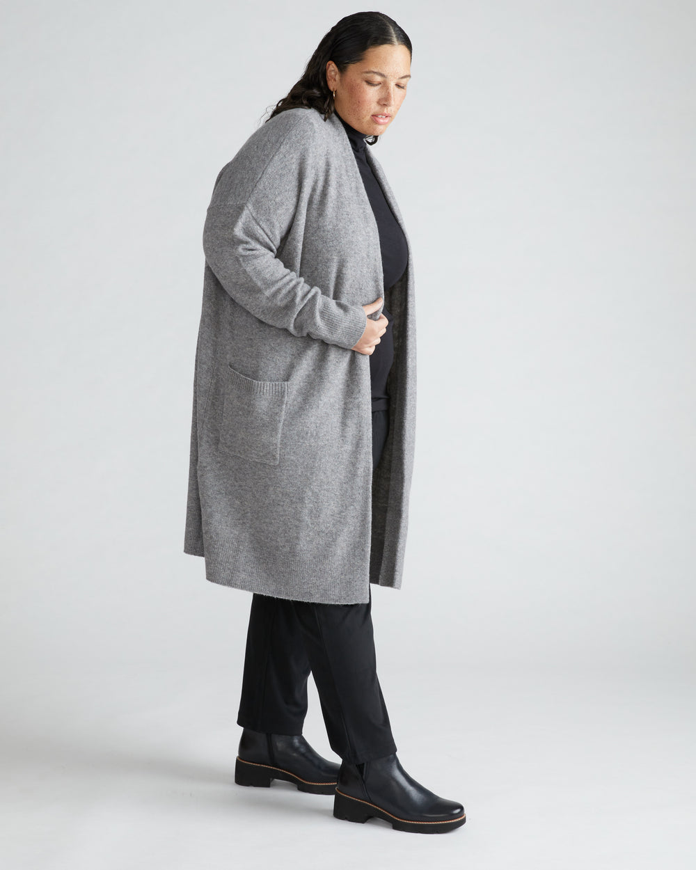 Eli Eco Alpaca Duster - Perfect Grey
