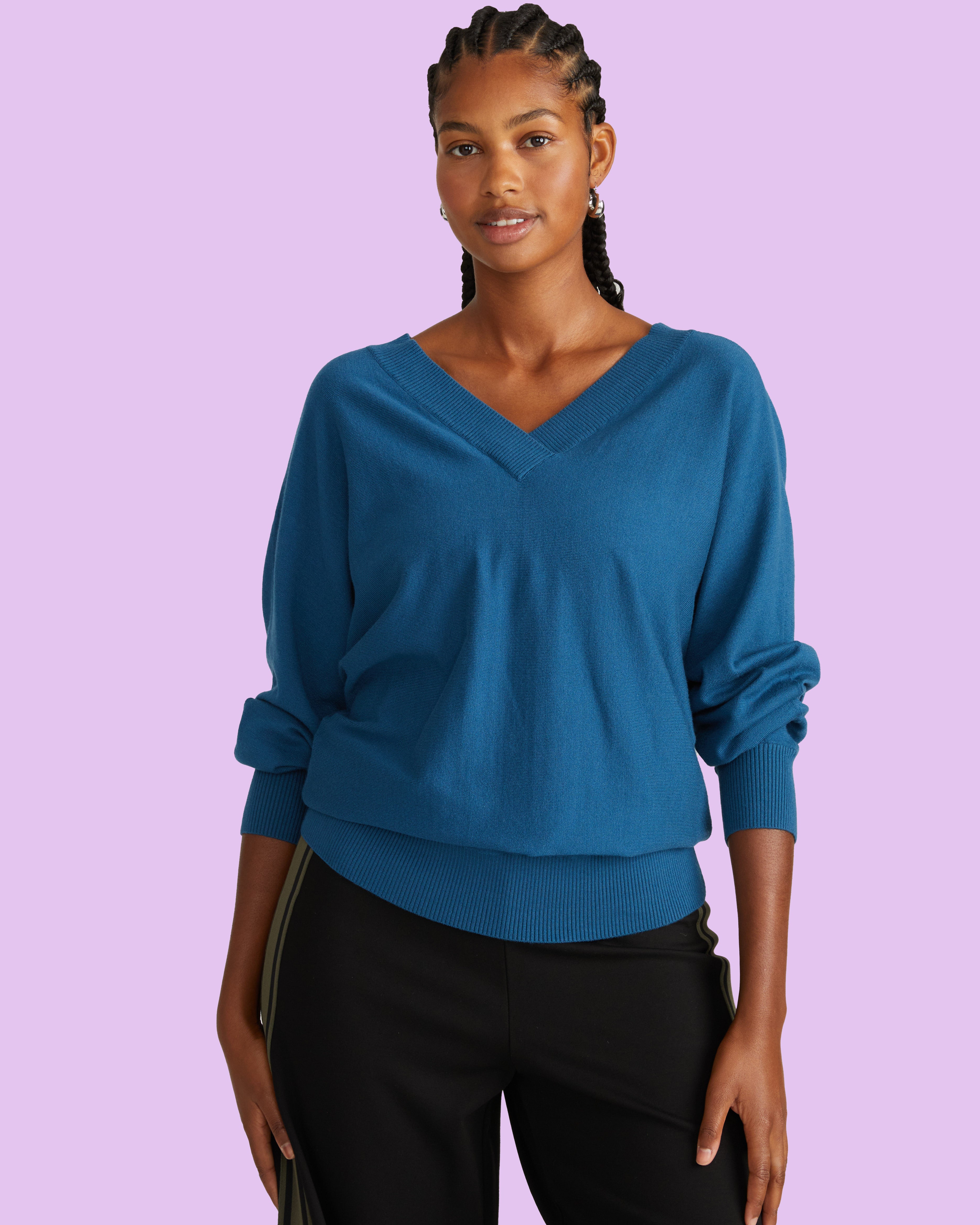 Savvy Fine Knit Sweater Blouse - Deep Teal