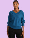 Savvy Fine Knit Sweater Blouse - Deep Teal
