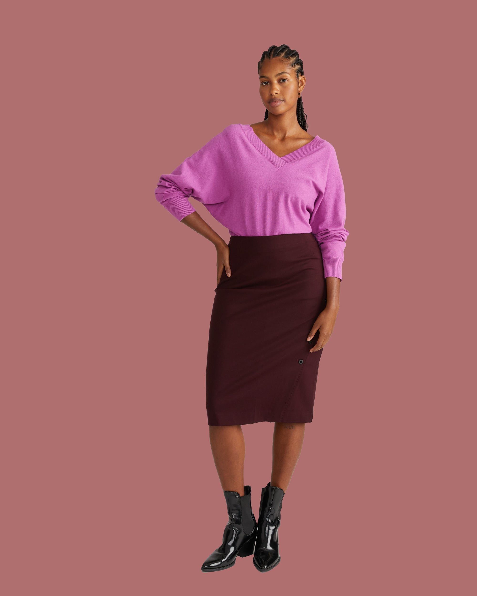 Savvy Fine Knit Sweater Blouse - Purple Vision