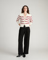 Better-Than-Wool Cardigan - Cream/Red Stripe
