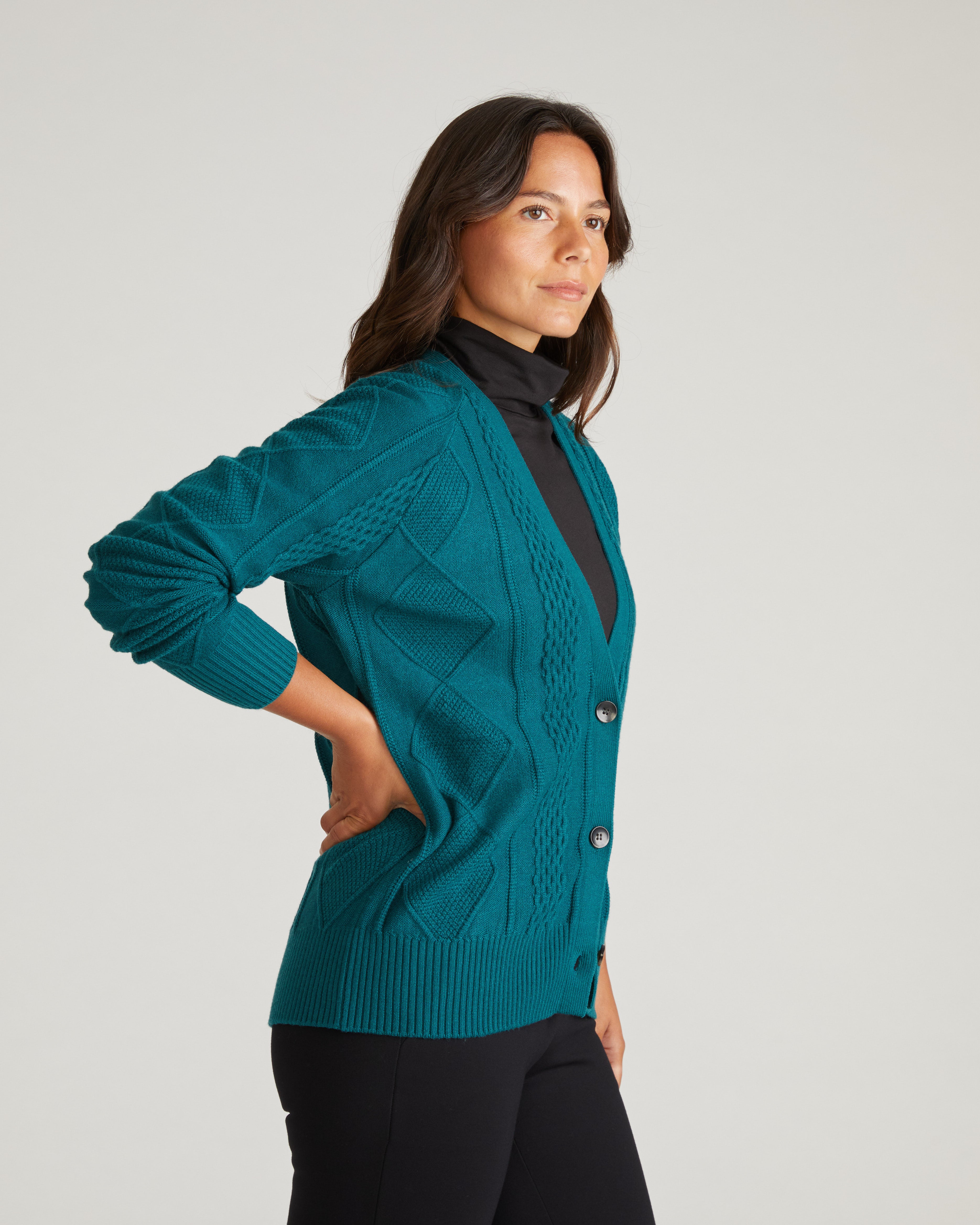 Cable Knit Cardigan - Botanic – Universal Standard