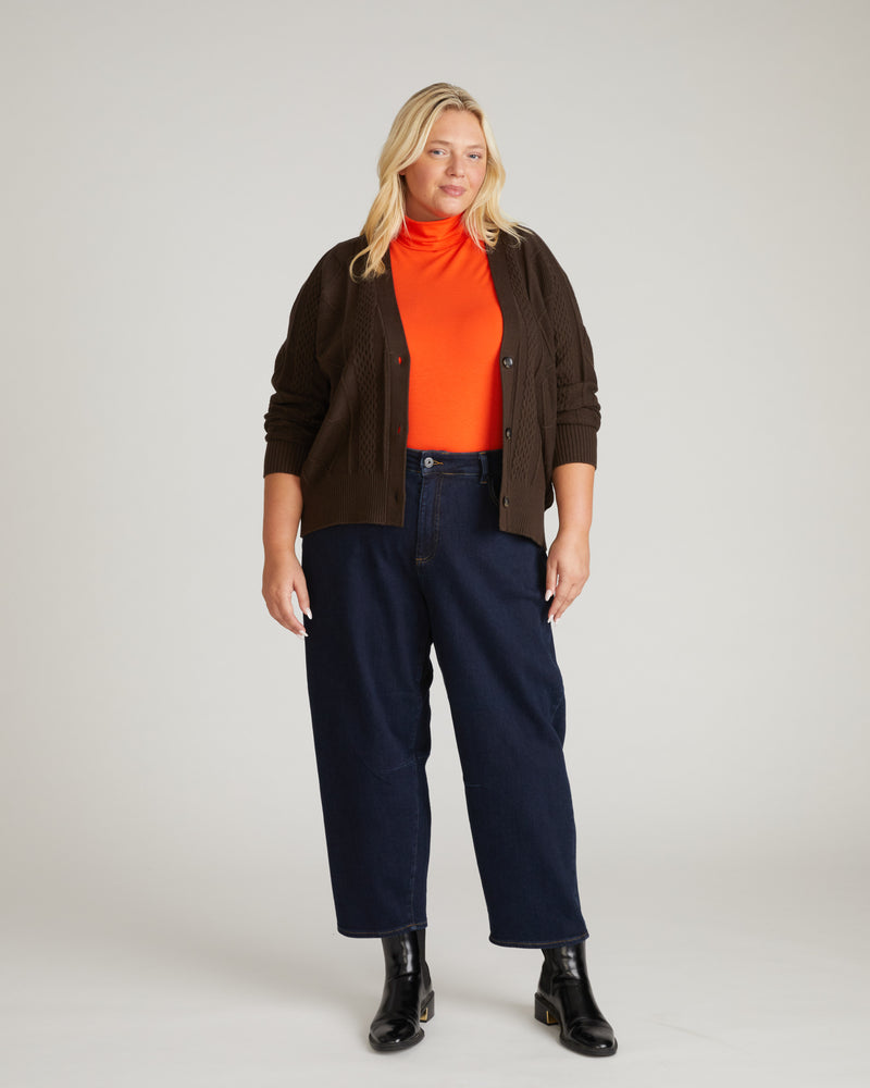 Cable Knit Cardigan - Espresso