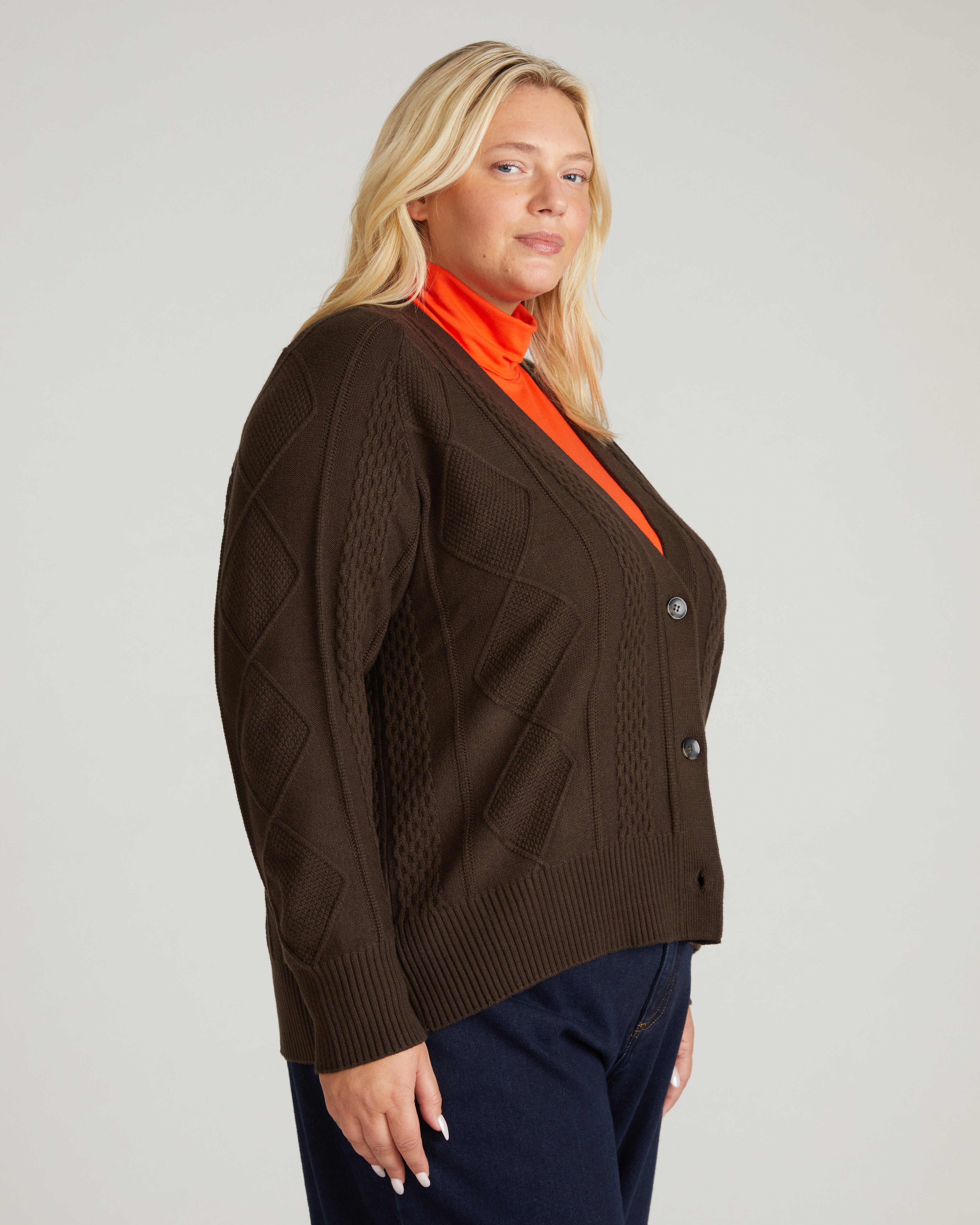 Cable Knit Cardigan - Espresso – Universal Standard