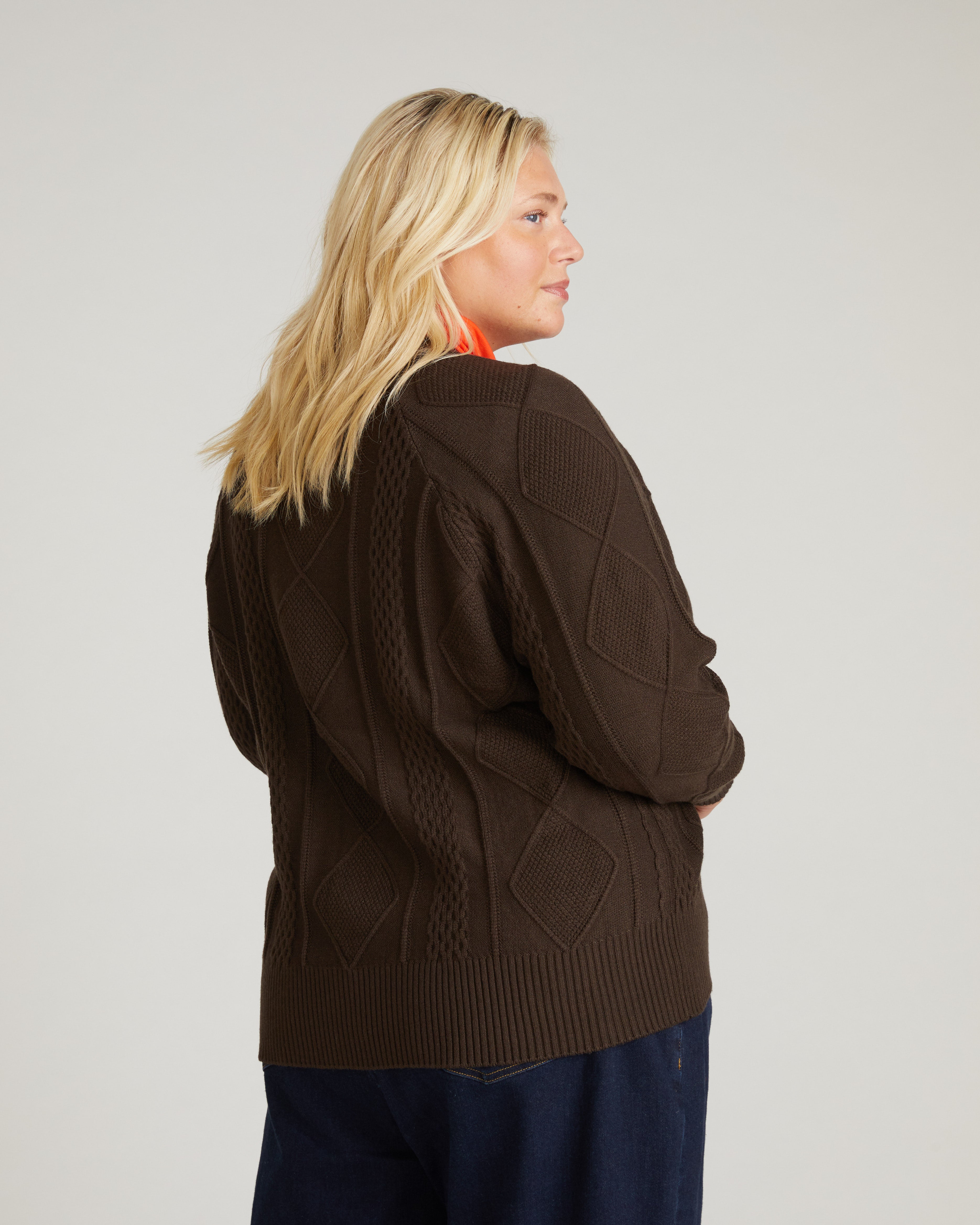 Cable Knit Cardigan - Espresso – Universal Standard