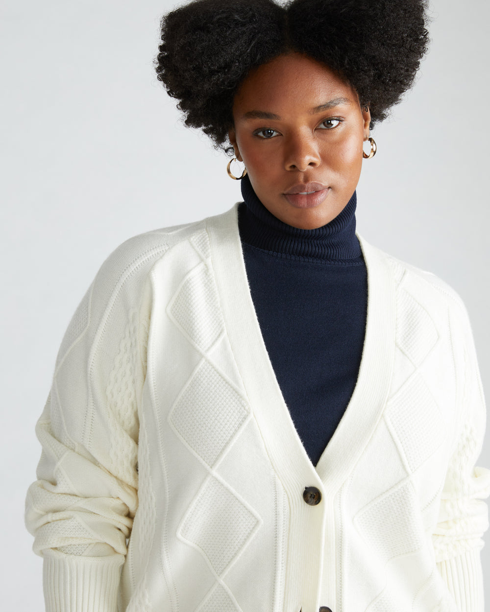 Cable Knit Cardigan - Cream