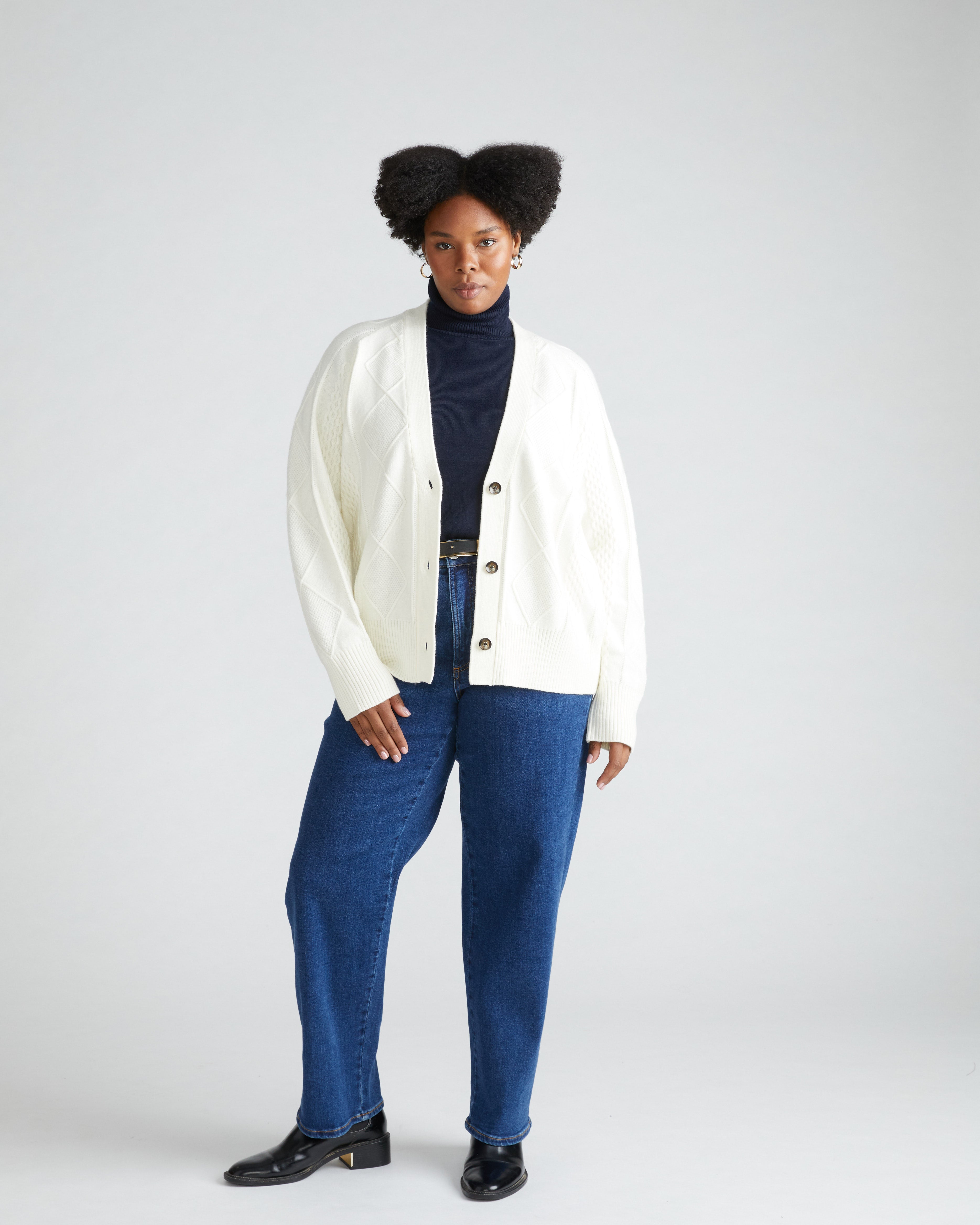 TTTMSW 代官山O別注standard knit cardigan Cable Knit Cardigan - Cream – Universal Standard