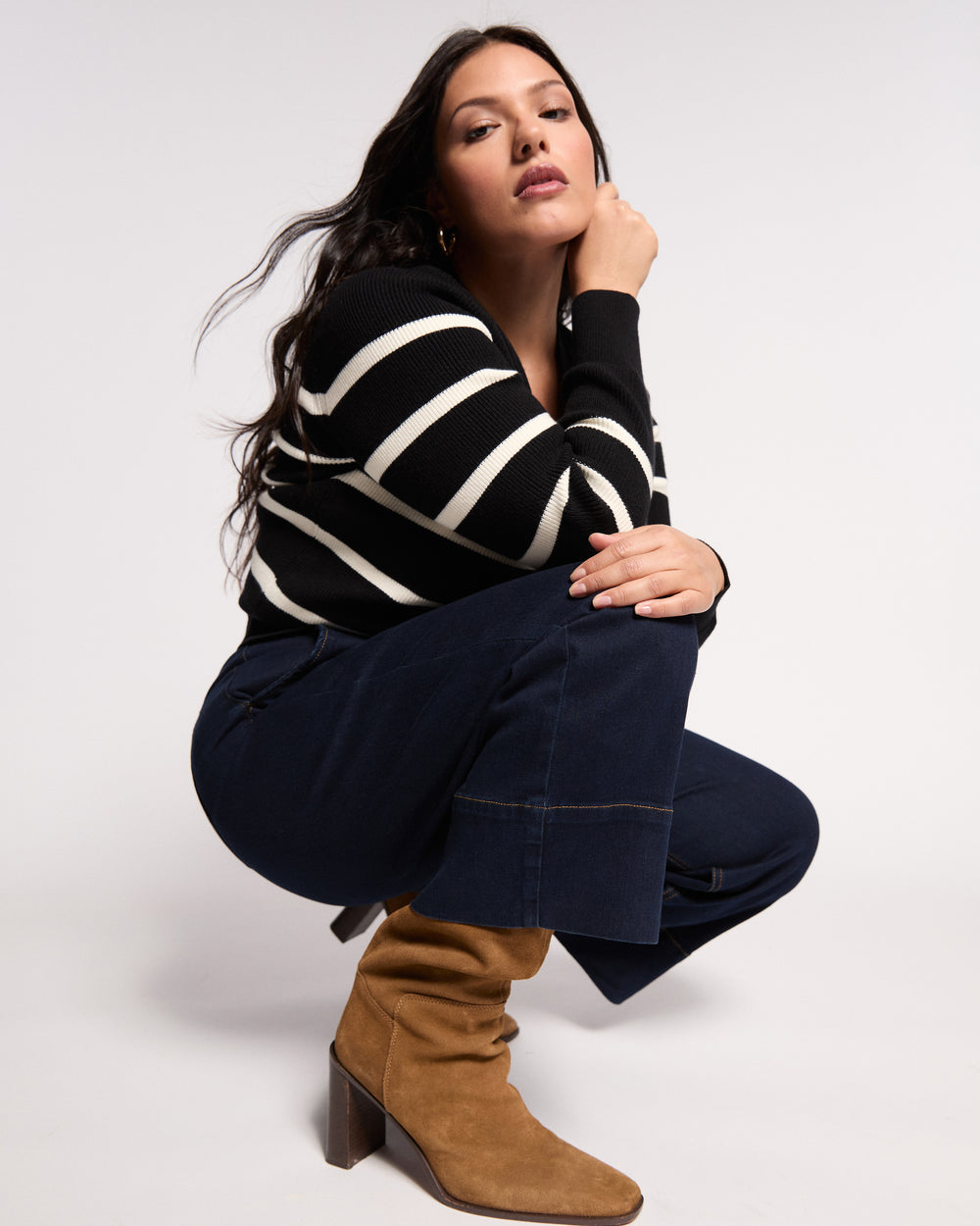 Carol High Rise Cropped Jeans - Dark Indigo
