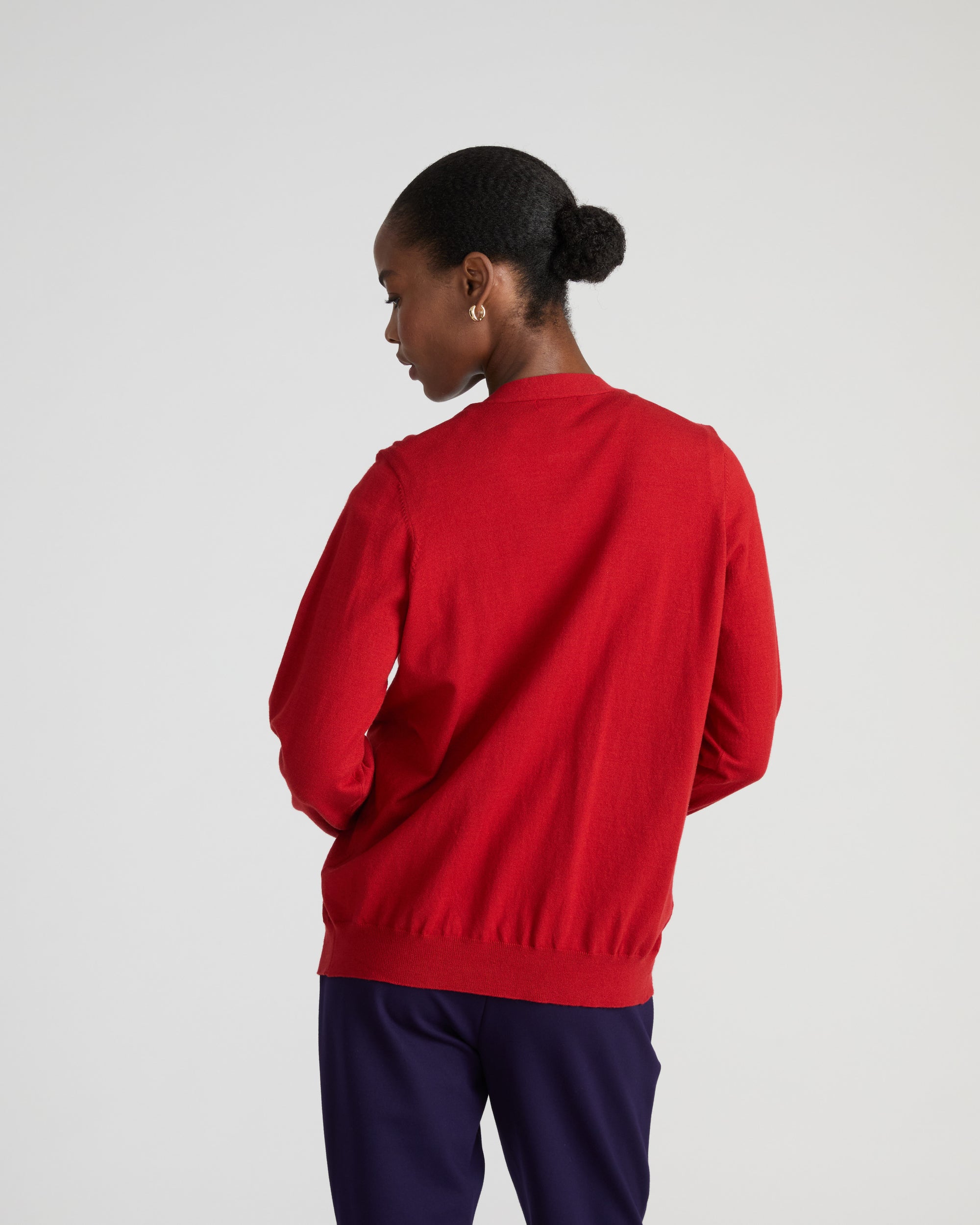 Savvy Fine Knit V-Neck Cardigan - Autumnal Red | Plus Size & Straight Size Women's Fashion | Universal Standard
