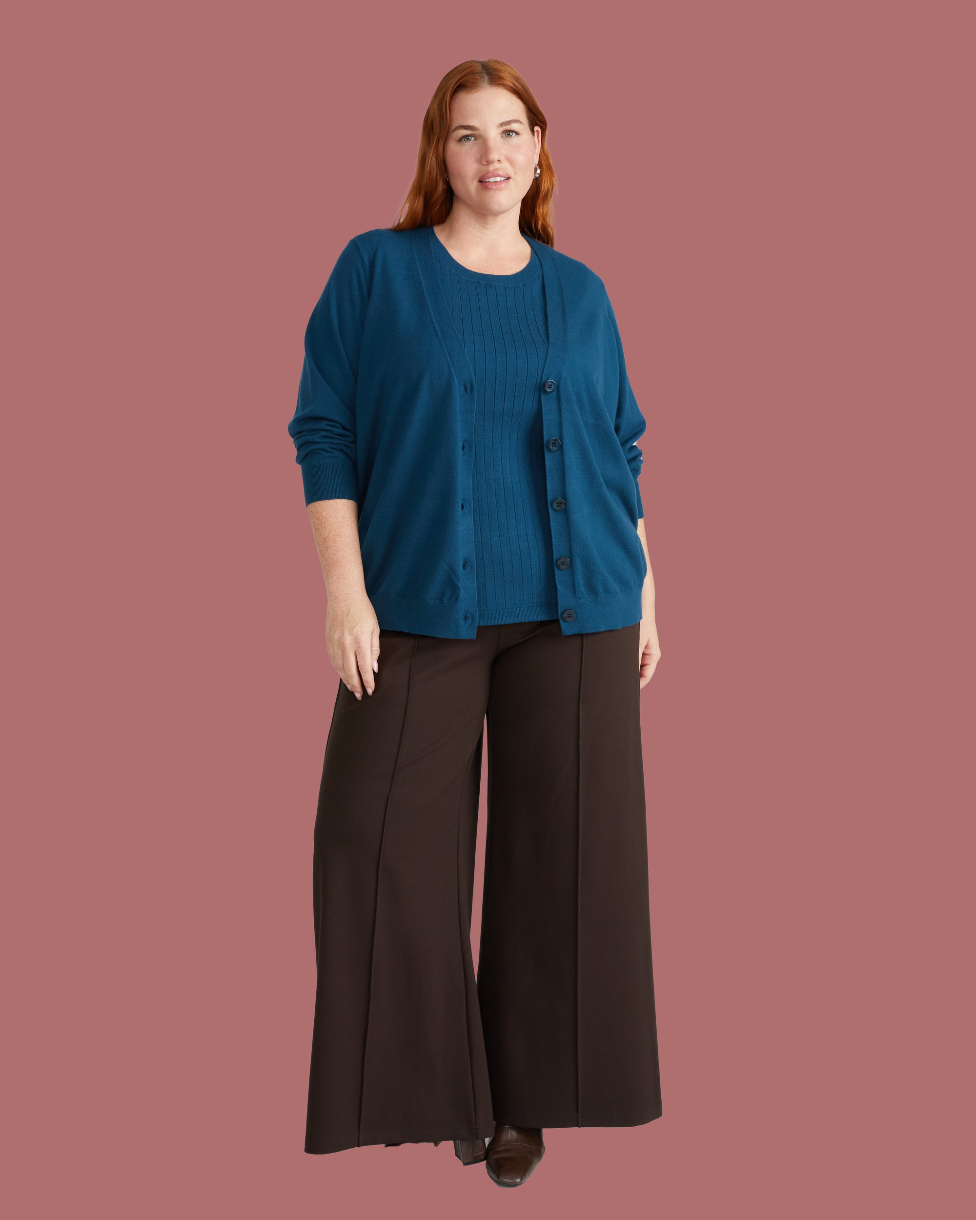 Savvy Fine Knit Cardigan - Deep Teal