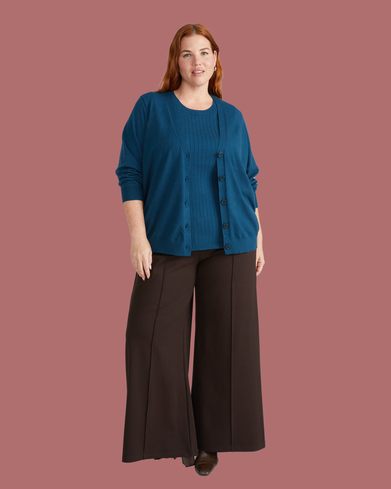 Savvy Fine Knit Cardigan - Deep Teal