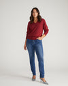 Savvy Fine Knit V Sweater - Garnet