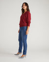 Savvy Fine Knit V Sweater - Garnet