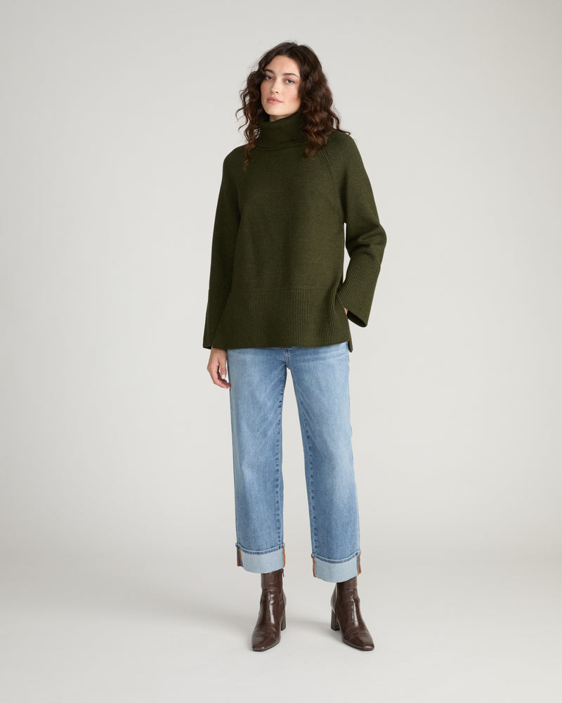 Better-Than-Wool Oversize Turtleneck Sweater - Deep Moss