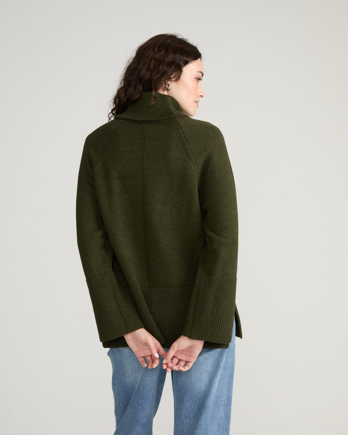 Better-Than-Wool Oversize Turtleneck Sweater - Deep Moss