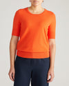 Savvy Fine Knit Sweater Top - Orange Flame
