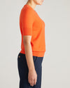 Savvy Fine Knit Sweater Top - Orange Flame