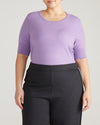 Savvy Fine Knit Sweater Top - Purple Posey