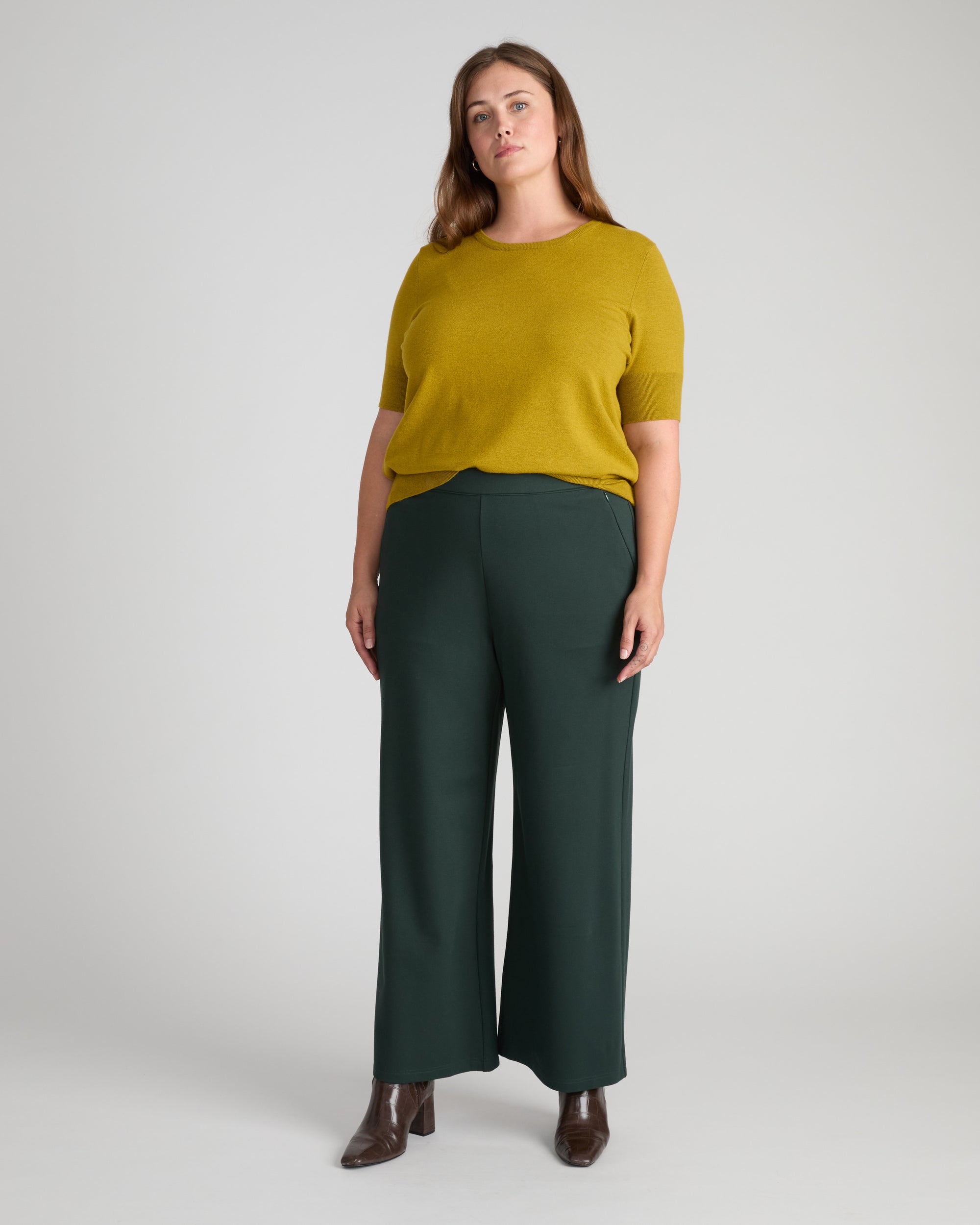 Savvy Fine Knit Sweater Top - Martini Olive | Plus Size & Straight Size Women's Fashion | Universal Standard