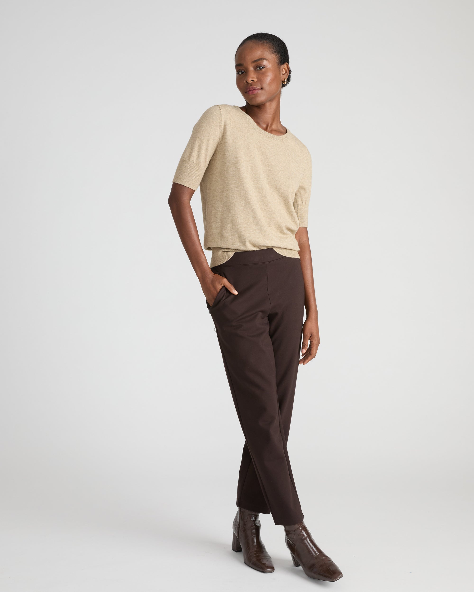 Savvy Fine Knit Sweater Top - Almond Dust | Plus Size & Straight Size Women's Fashion | Universal Standard