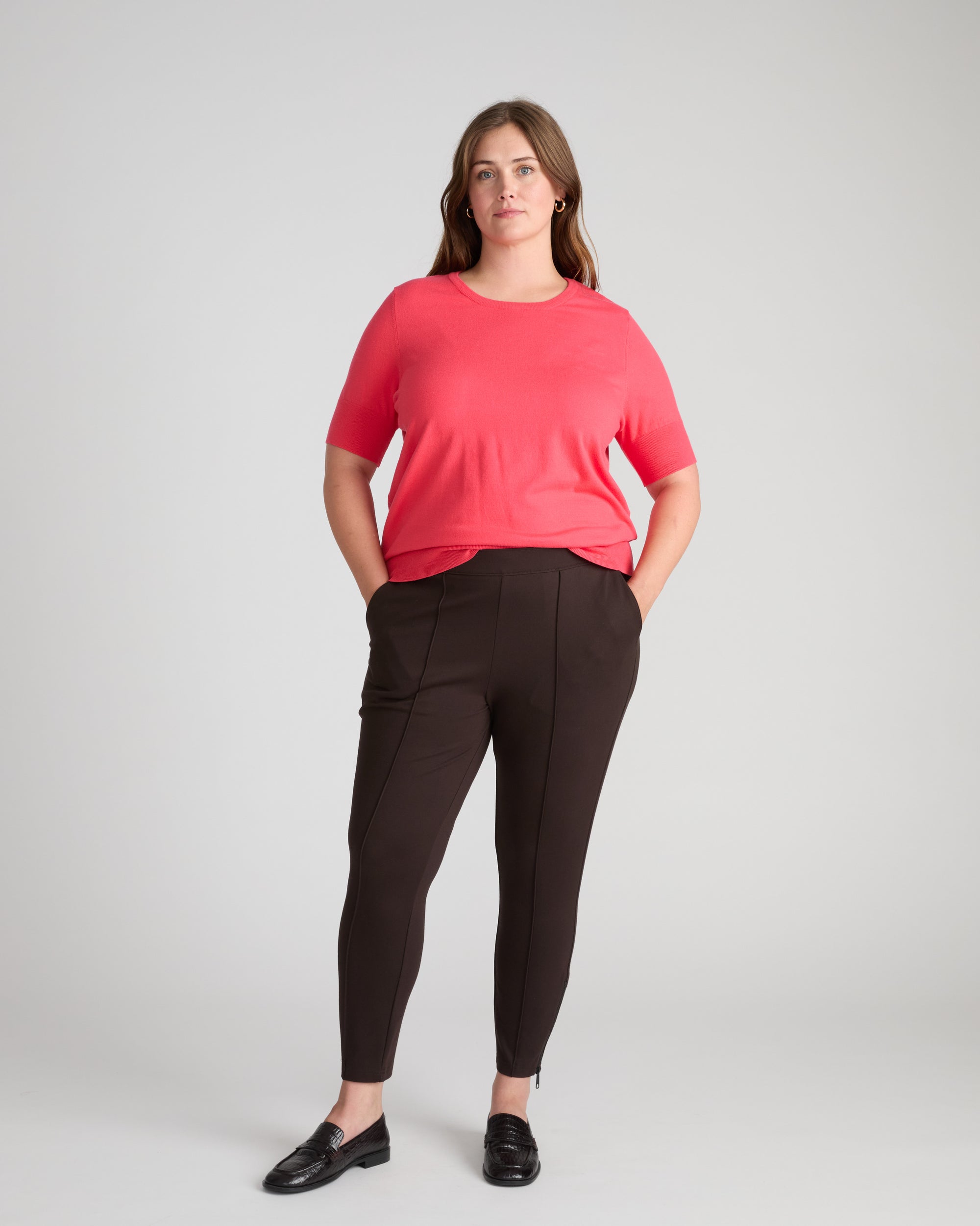 Savvy Fine Knit Sweater Top - Cinnamon Rose | Plus Size & Straight Size Women's Fashion | Universal Standard