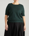 Savvy Fine Knit Sweater Top - Forest Green