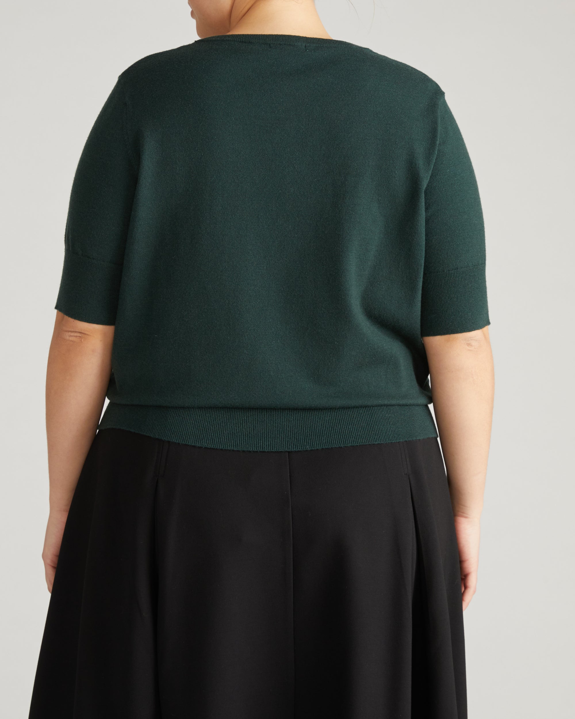 Savvy Fine Knit Sweater Top - Forest Green