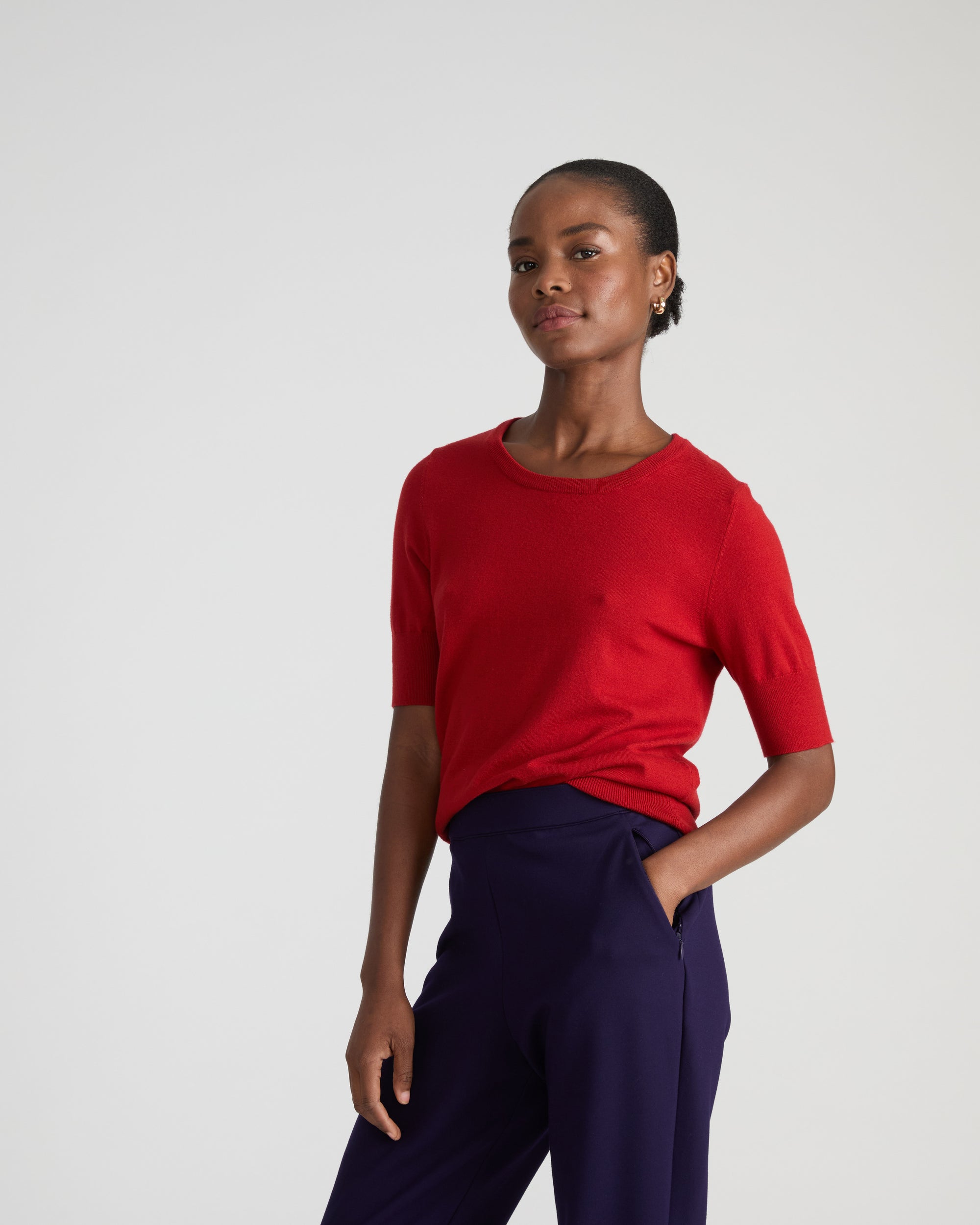 Savvy Fine Knit Sweater Top - Autumnal Red | Plus Size & Straight Size Women's Fashion | Universal Standard