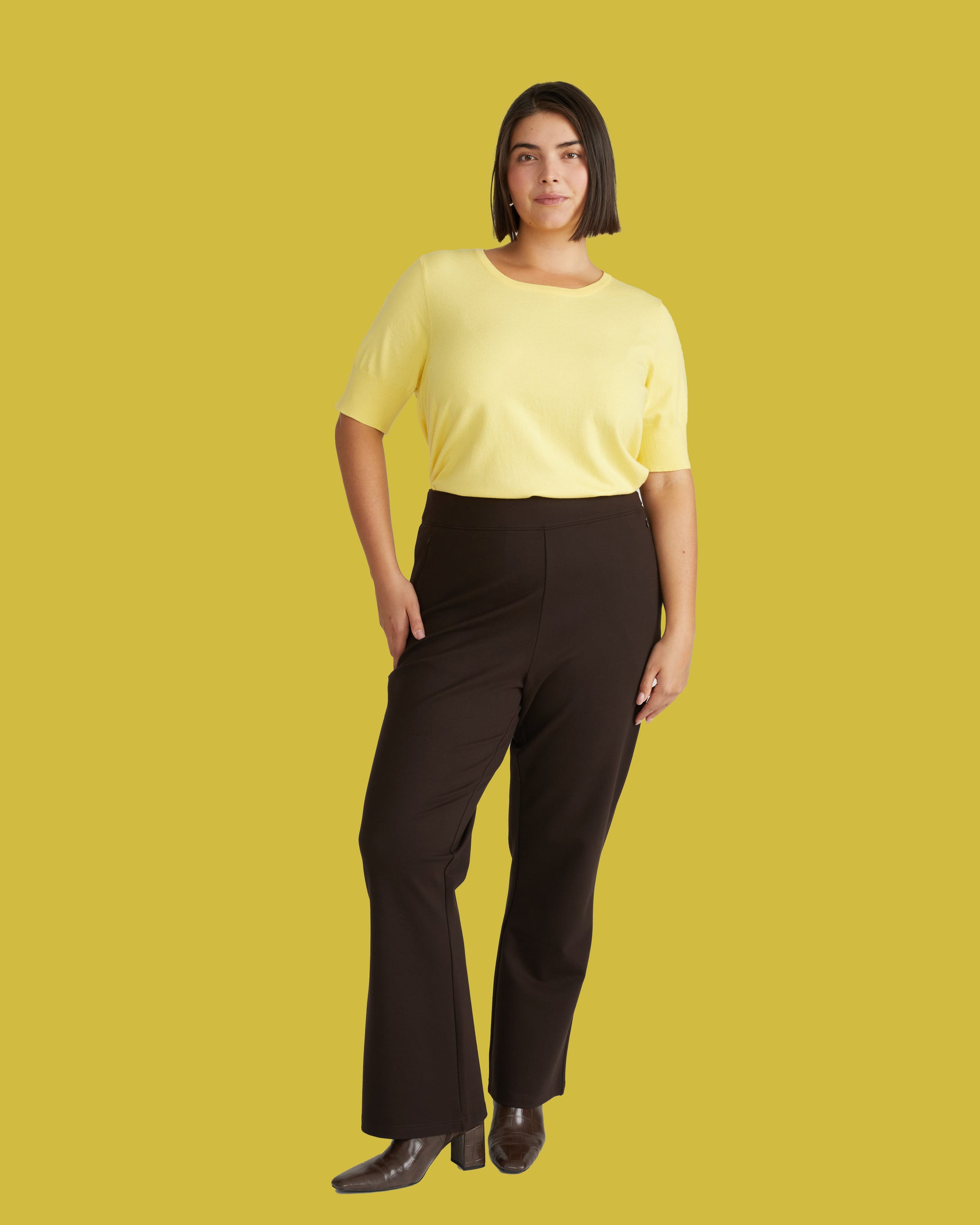 Savvy Fine Knit Sweater Top - Banana Pudding