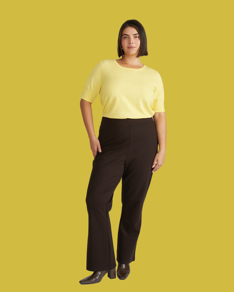 Savvy Fine Knit Sweater Top - Banana Pudding