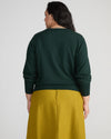 Savvy Fine Knit Crew Sweater - Green Gemstone