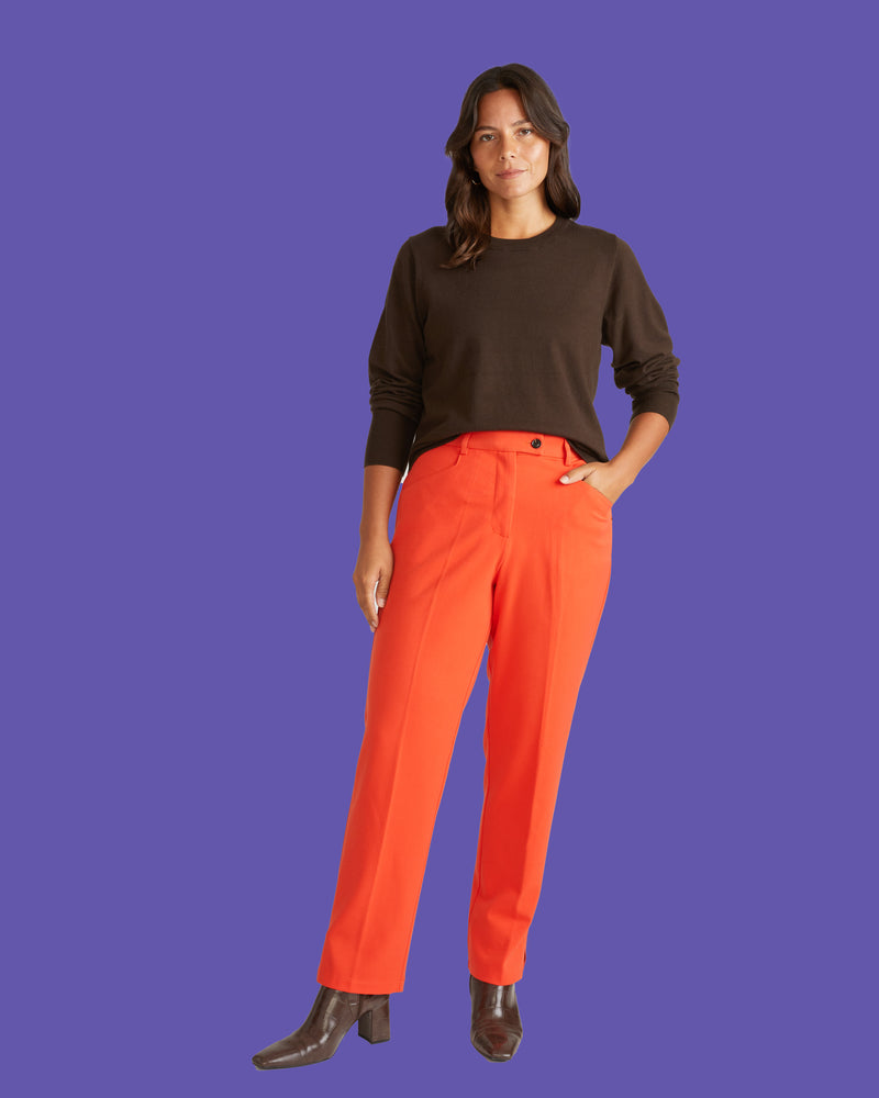 Savvy Fine Knit Crew Sweater - Espresso