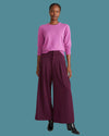 Savvy Fine Knit Crew Sweater - Purple Vision