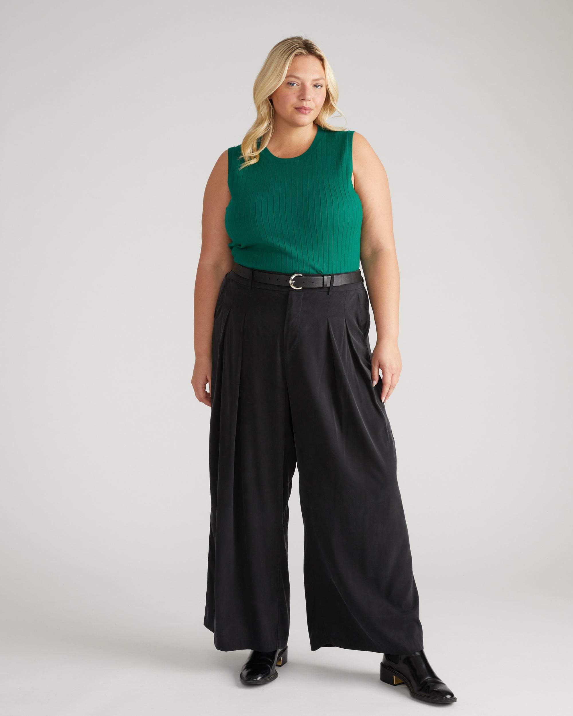 Savvy Fine Knit Sweater Shell - Aventurine