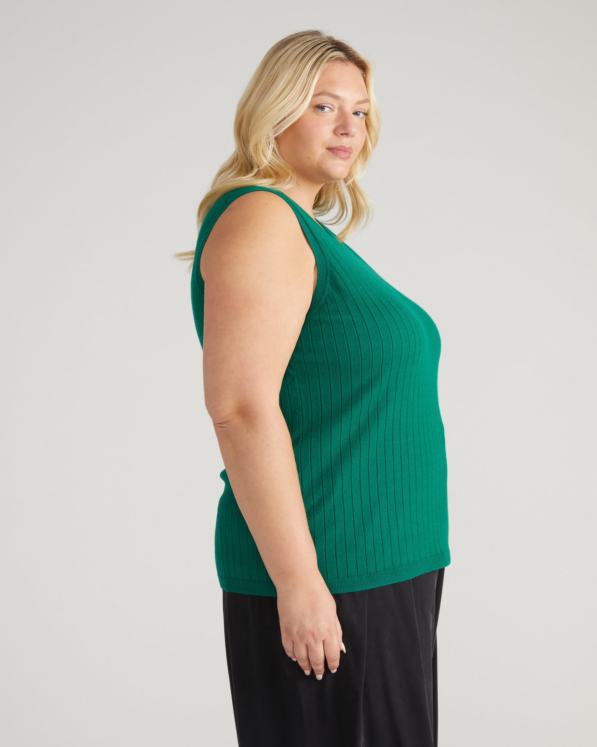 Savvy Fine Knit Sweater Shell - Aventurine