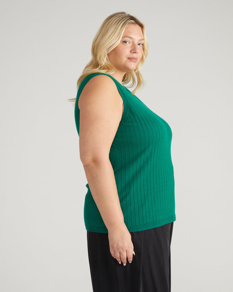 Savvy Fine Knit Sweater Shell - Aventurine