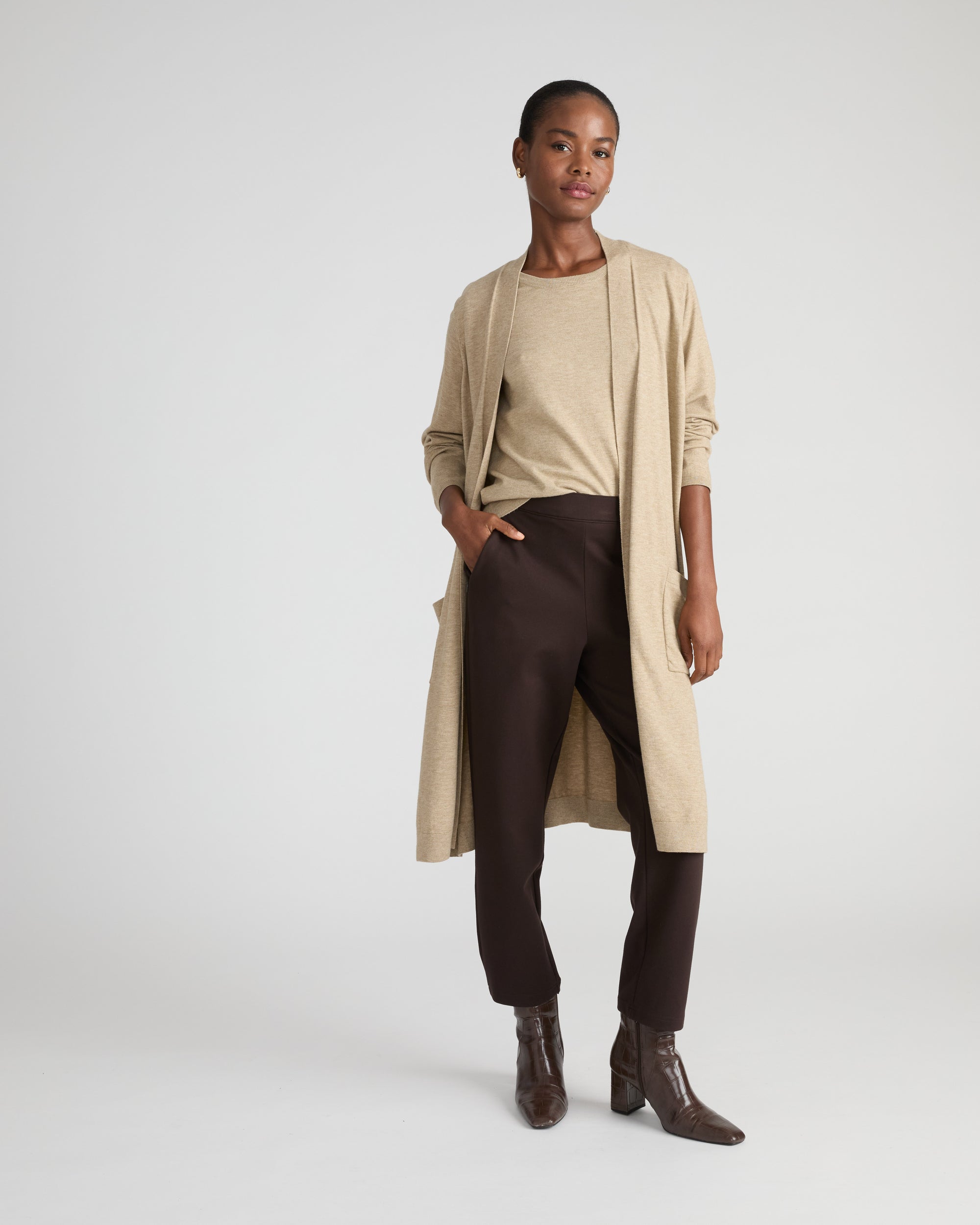Savvy Double Knit Duster - Almond Dust | Plus Size & Straight Size Women's Fashion | Universal Standard