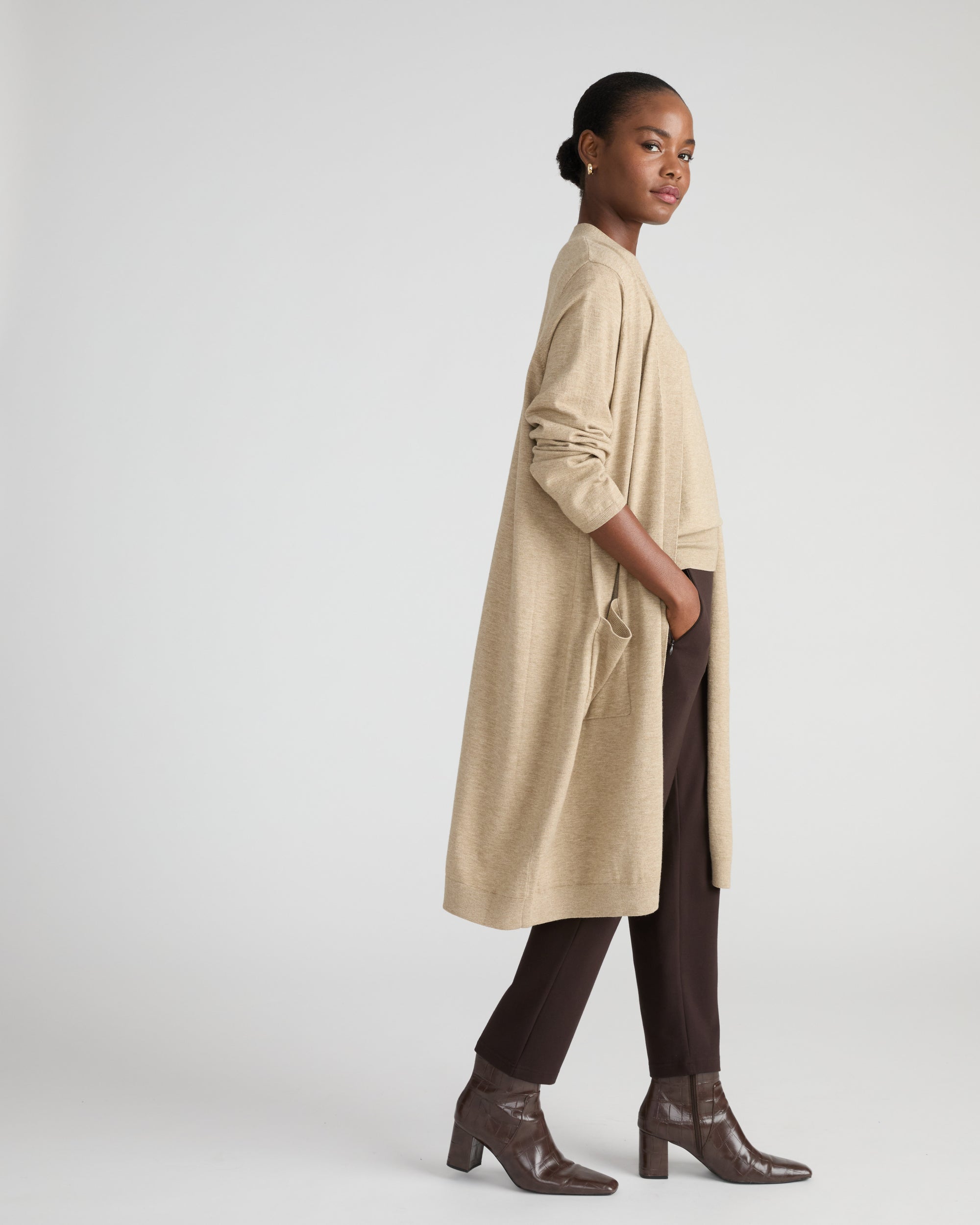 Savvy Double Knit Duster - Almond Dust | Plus Size & Straight Size Women's Fashion | Universal Standard