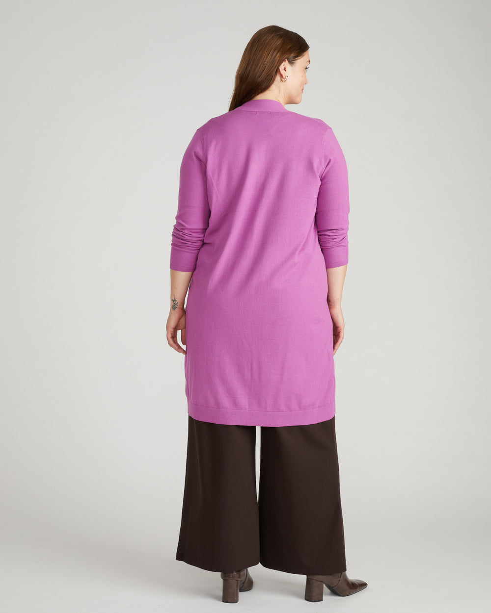 Savvy Double Knit Sweater Cardigan - Purple Vision