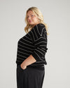 Bruno Sweater - Black/Cream Microstripe