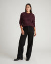 Bruno Sweater - Burgundy/Silver Microstripe | Plus Size & Straight Size Women's Fashion | Universal Standard