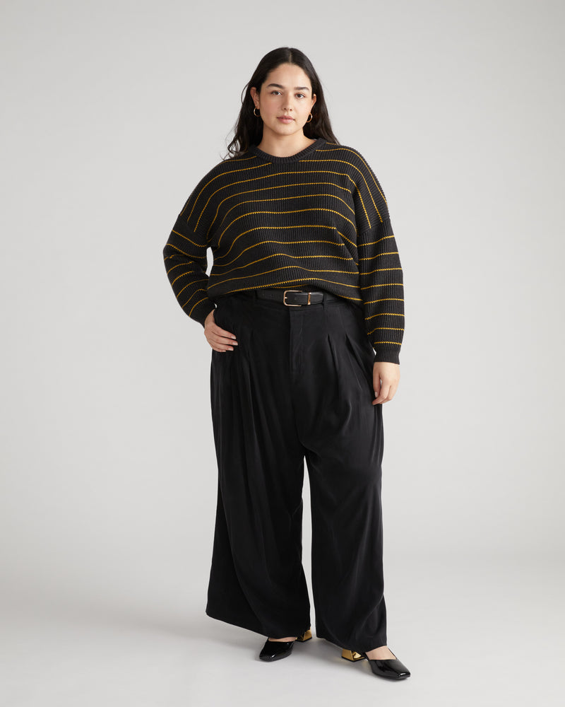 Bruno Sweater - Dark Ash/Gold Microstripe